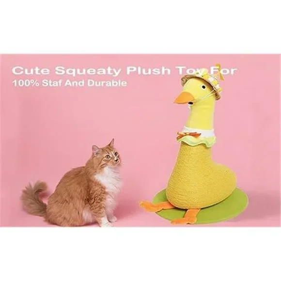 Come On Duck Cat Climbing Frame Natural Sisal Rope Cat Scratching, Yellow